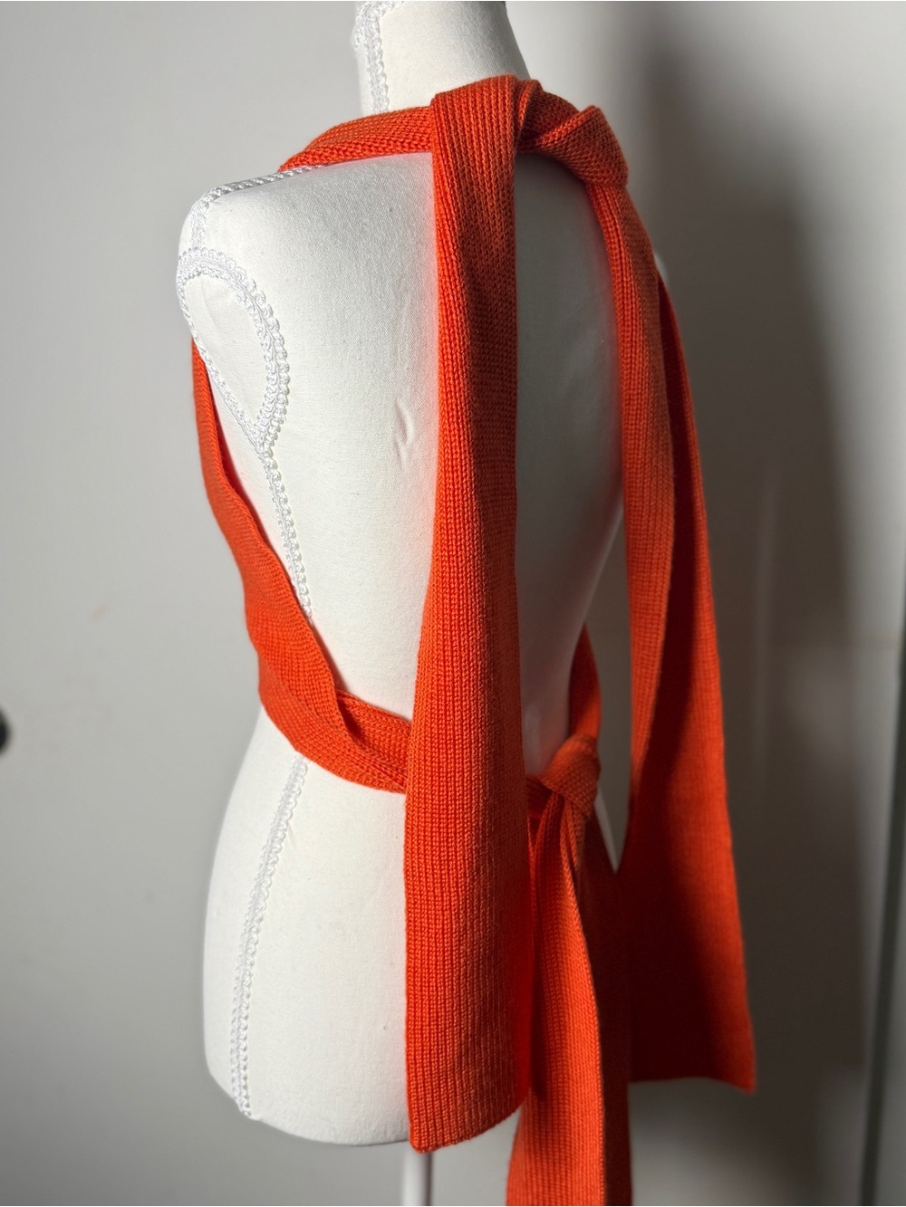 FP Beach Free People Orange Knit Halter Crop Top Womens XS Boho Festival Coastal